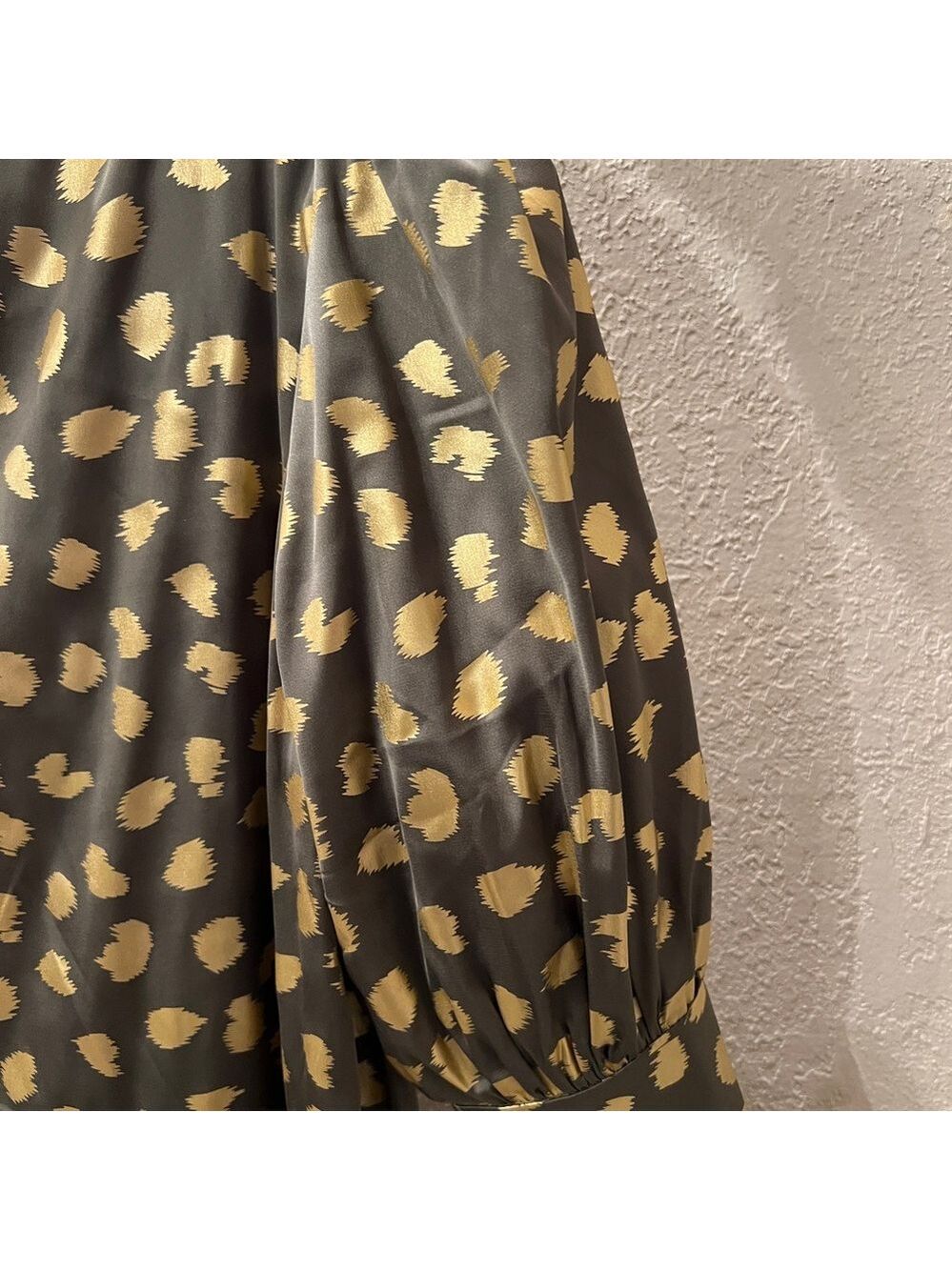 Manoush Paris EUC Metallic Gold Animal Print Midi Dress FR 38 (US 6) - Picture 5 of 6